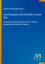 "Council Regulation (EU) 2023/888," blaues Cover, EU-Beschluss zu restriktiven Maßnahmen für die Republik Moldau.