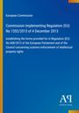 Europäische Kommission, Durchführungsverordnung (EU) Nr. 1352/2013; blaues Farbschema mit gelbem Seitenstreifen.