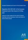 Regulation (EU) 2021/821, Exportkontrolle. Blauer Hintergrund, kleineres antikes Q Logo unten rechts.