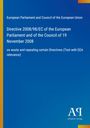 Text über EU-Richtlinie 2008/98/EG zu Abfall. Blauer Hintergrund, vertikaler gelber Streifen, Logo unten rechts.