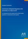 Text: "Commission Delegated Regulation (EU) 2019/945." Blaues Cover mit gelben und orangefarbenen Akzenten.
