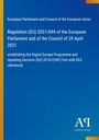 Regulation (EU) 2021/694 zur Einrichtung des Digital Europe Programme. Blaues Design mit gelbem Rand links.