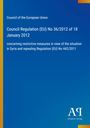 "Council Regulation (EU) No 36/2012 of 18 January 2012", blauer Hintergrund, links gelber Streifen.