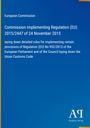Text auf blauem Hintergrund: „European Commission“, „Commission Implementing Regulation (EU) 2015/2447 … Customs Code“.