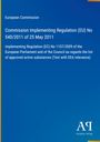 Text: Commission Implementing Regulation (EU) No 540/2011. Hintergrund: Blau mit gelbem Rand. Unten Logo.