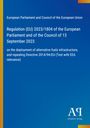 EU-Verordnung zur Infrastruktur für alternative Kraftstoffe, Aufhebung Richtlinie 2014/94/EU, blaues Design, Logo unten rechts.