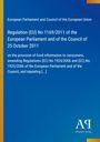 Text: Regulation (EU) No 1169/2011 on food information to consumers. Blaues Design mit gelbem Rand und Verlag-Logo.