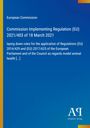 Text über EU-Verordnung, Datum, Regulierungen und Herausgeber. Blau mit gelbem Rand, Logo unten rechts.