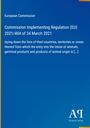 Commission Implementing Regulation (EU) 2021/404 über tierische Produkte. Blaues Layout, Antiphon Verlag Logo.