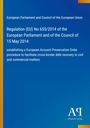 Regulation (EU) No 655/2014 des Europäischen Parlaments vom 15. Mai 2014, blaues Cover mit Verlagslogo unten rechts.