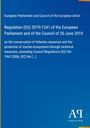 Regulation (EU) 2019/1241 über die Erhaltung von Fischereiressourcen. Blauer Hintergrund, Logo unten rechts.
