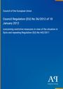 Council Regulation (EU) No 36/2012 betreffend Syrien, EU-Rat. Blau mit gelbem Rand, Logo „AR Antiphon Verlag“.