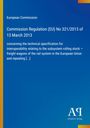 Text: "European Commission. Commission Regulation (EU) No 321/2013 of 13 March 2013. Antiphon Verlag Logo unten rechts."