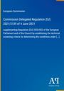 Text zur EU-Verordnung 2021/2139, ergänzt 2020/852, blauem Hintergrund, rechts unten Verlag-Logo.