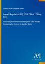 Council Regulation (EU) 2019/796 über Maßnahmen gegen Cyber-Angriffe; blauer Hintergrund, Antiphon Verlag Logo.