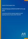 Text: "Council Decision 2010/413/CFSP" und "Council of the European Union." Blaues Cover mit Verlagslogo.