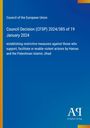 Titel: "Council Decision (CFSP) 2024/385 of 19 January 2024". Blaues Cover, Logo unten rechts.