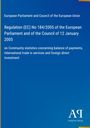Europäische Verordnung über Zahlungsbilanzstatistiken, Handel, Investitionen; blaues Design, unten Logo "Antiphon Verlag".