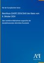 Text über EU-Beschluss (GASP) zu Sanktionen gegen Russland auf blauem Hintergrund, Logo unten rechts.