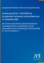 Verordnung (EG) Nr. 1334/2008 über Aromen. Blauer Hintergrund mit weißem Text und Logo rechts unten.