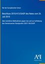 Beschluss 2010/413/GASP, restriktive Maßnahmen gegen Iran, blauer Hintergrund, Antiphon Verlag Logo.