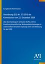 Text zur Verordnung der Europäischen Kommission auf blauem Hintergrund, gelber Rand links, unten Logo "Antiphon Verlag".