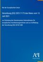 Rat der Europäischen Union: Verordnung (EU) 2021/1173 des Rates vom 13. Juli 2021. Blauer Hintergrund mit Logo.
