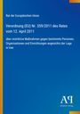 Text oben: Rat der Europäischen Union. Unten: Antiphon Verlag-Logo. Hintergrund blau mit gelbem Rand links.
