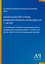 Europäische Verordnung (EU) 2021/1153 vom 7. Juli 2021 für "Connecting Europe". Blau mit gelbem Rand links. Logo unten.