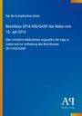 "Rat der Europäischen Union. Beschluss 2014/450/GASP vom 10. Juli 2014 über Maßnahmen zu Sudan." Blau mit buntem Rand.