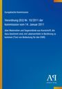 Europäische Kommission, Verordnung (EU) Nr. 10/2011, Kunststoffmaterialien für Lebensmittelkontakt; blaues Design, Logo unten rechts.