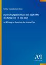 Titel: „Durchführungsbeschluss (EU) 2024/1447 zur Billigung des Ukraine-Plans“. Blaues Cover mit gelbem Rand.