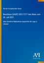 Titel: Beschluss (GASP) 2021/1277 des Rates vom 30. Juli 2021. Blauer Hintergrund, gelbe Ecke.