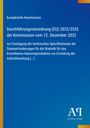 Titel: Durchführung von (EU) 2022/2552 der Kommission. Blauer Hintergrund mit Farbverlauf.