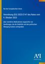 Verordnung (EU) 2023/2147 vom 9. Oktober 2023 zu Maßnahmen gegen Sudans politische Instabilität, blauer Hintergrund.