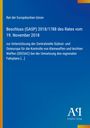 Text über Beschluss der EU zu SEESAC. Blaues Cover, gelbe Seite links, Logo unten: "AQ Antiphon Verlag".