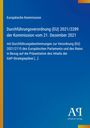 Durchführungsverordnung (EU) 2021/2289, Kommission, 21. Dezember 2021; blauer Hintergrund, gelbe und orange Farbakzente.