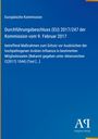 Text über EU-Durchführungsbeschluss von 2017 zum Schutz vor Vogelgrippe. Blaue Hintergrundfarbe, Logo unten rechts.
