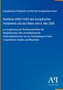 Blauer Hintergrund mit weißem Text: EU-Richtlinie 2000/14/EG über Geräuschemissionen. Logo: "AP" Antiphon Verlag.