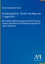 Verordnung (EU) Nr. 753/2011 über Maßnahmen in Afghanistan, blaues Design, gelber Rand, Antiphon Verlag Logo.