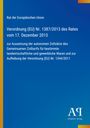 Titel auf blauem Hintergrund: Verordnung (EU) Nr. 1387/2013 des Rates vom 17. Dezember 2013. Links gelber Streifen. Unten rechts ein Logo.
