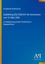 Text: "Europäische Kommission Empfehlung (EU) 2026/537 der Kommission vom 10. März 2026 zur Mobilisierung privater Investitionen in Energieeffizienz." Blauer Hintergrund mit gelbem Rand links. Logo unten rechts.