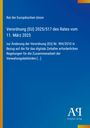 Text: Verordnung (EU) 2025/517 des Rates vom 11. März 2025. Blauer Hintergrund mit gelbem Rand. Logo: Antiphon Verlag.