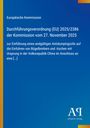"Durchführungsverordnung (EU) 2025/2386" auf blauem Hintergrund, Europäische Kommission, "Antiphon Verlag" Logo.