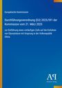 Text: Durchführungsverordnung (EU) 2025/591 vom 21. März 2025, Glyoxylsäure Einfuhrzoll, blaue Fläche, gelber Rand.