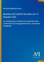 Blauer Hintergrund mit gelbem Randstreifen. "Rat der Europäischen Union: Beschluss (EU) 2026/69". Unten ein weißes Logo.