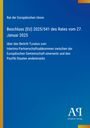 Text: Beschluss (EU) 2025/541 des Rates vom 27. Januar 2025 über den Beitritt Tuvalus. Blau mit gelbem Rand, Logo unten rechts.
