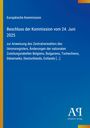 Text: "Europäische Kommission. Beschluss der Kommission vom 24. Juni 2025…" Hintergrund: Blau mit gelbem Streifen links. Logo: "AR Antiphon Verlag".