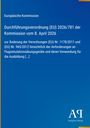 Text: EU-Kommission Durchführungsverordnung (EU) 2026/781 vom 8. April 2026, Antiphon Verlag. Blauer Hintergrund.