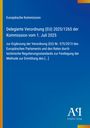 Text: Europäische Kommission, Delegierte Verordnung (EU) 2025/1265, 1. Juli 2025. Blauer Hintergrund, Antiphon Verlag.